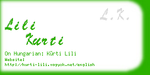 lili kurti business card